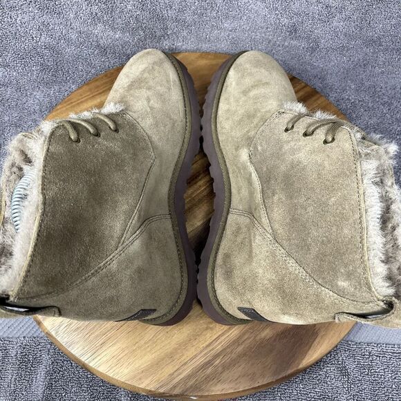NEW UGG Classic Femme Lace Mini Booties Women's 10 Suede Hidden Wedge Chestnut - Picture 5 of 11